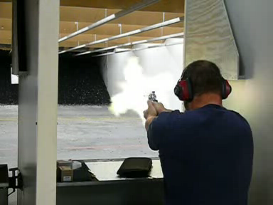 Here's my friend firing a .454 Casull revolver